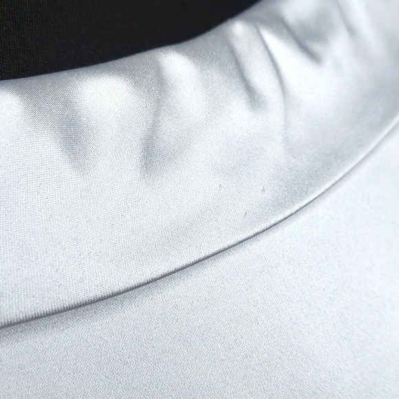 White 1950s Style Satin A-Line Tea Length Wedding Dress Sz 6 - Picture 16 of 16